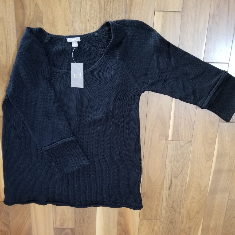 J.Jill black 3/4 sleeve sweater